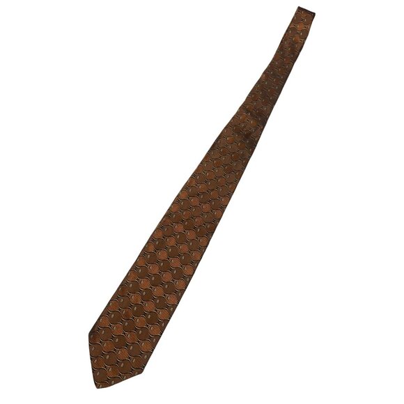 Robert Talbott Nordstrom Hand Sewn Silk Tie Brown Geometric Pattern - Picture 6 of 6
